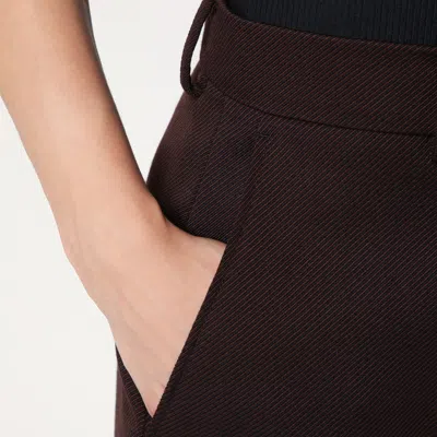 Stella Mccartney Straight Leg Trousers In Plum Wool In Brown