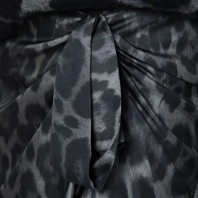 Stella Mccartney Gonna Midi Leopardata Con Nodo In Black