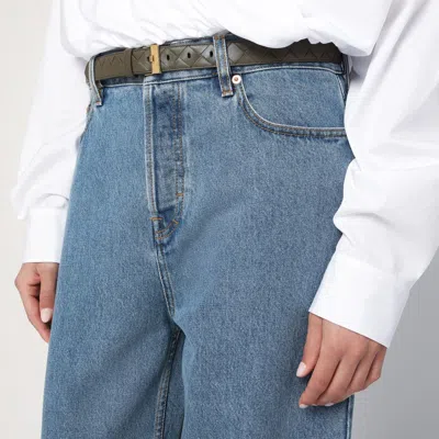 Bottega Veneta Cipresso-colored Watch Belt In Intrecciato