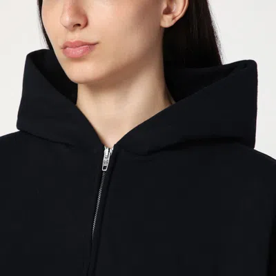 Balenciaga Washed Black Flipped Uni Regular Fit Zip Hoodie In Black
