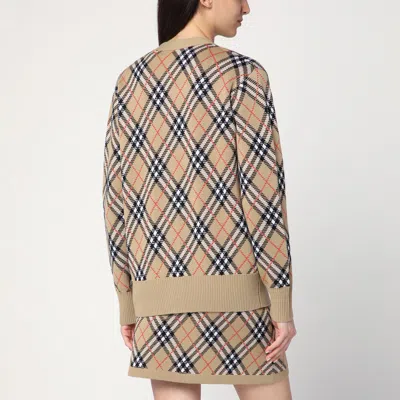 Burberry Wool And Mohair Blend Check Cardigan