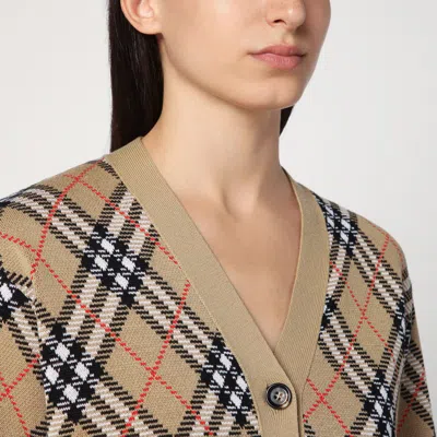 Burberry Wool And Mohair Blend Check Cardigan