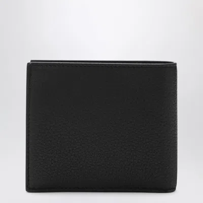 Balenciaga Black Bi-fold Credit Wallet In Hammered Leather Men