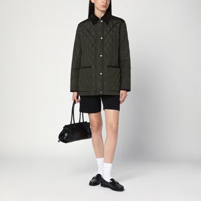 Burberry Quilted Jacket Corduroy Collar Casual