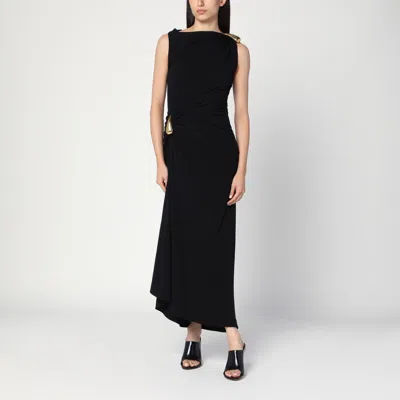 Bottega Veneta Asymmetric Hem Viscose Jersey Dress In Black
