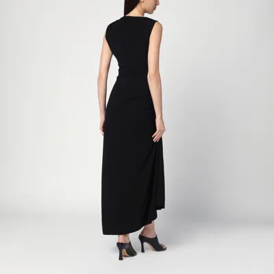 Bottega Veneta Asymmetric Hem Viscose Jersey Dress In Black