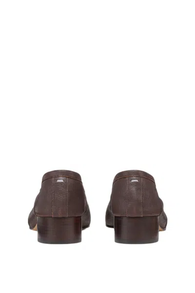 Maison Margiela Ballerina Shoes In Soft Textured Leather In Brown