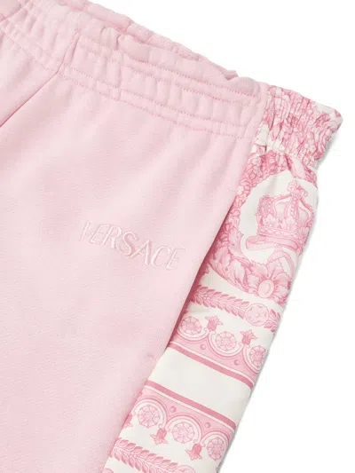 Versace Elastic Waist Sweatpants In Pink