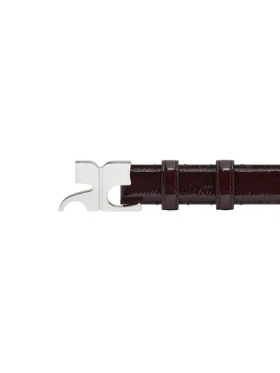 Courrèges Burgundy Belt In Naplack Calfskin In Brown