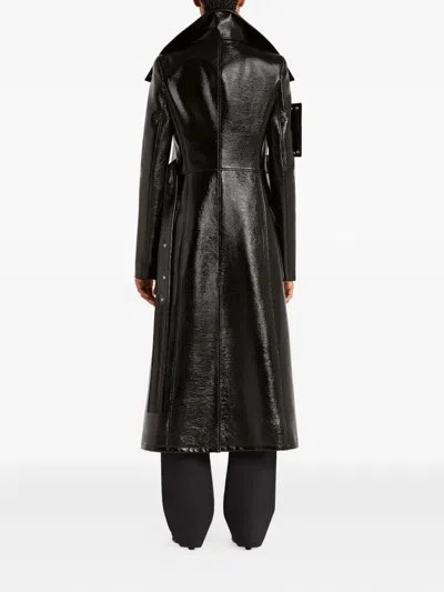 Courrèges High-shine Trench Coat In Black