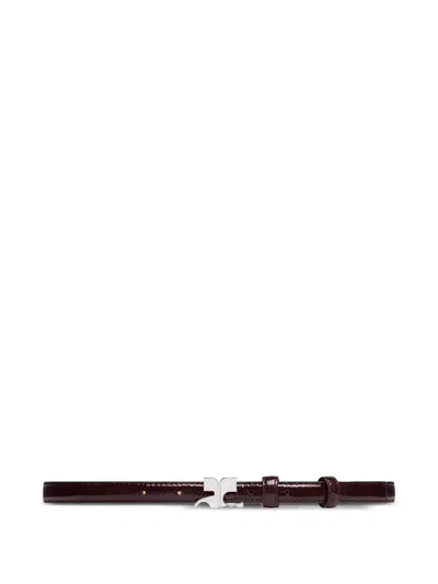Courrèges Viper Effect Leather Belt In Brown