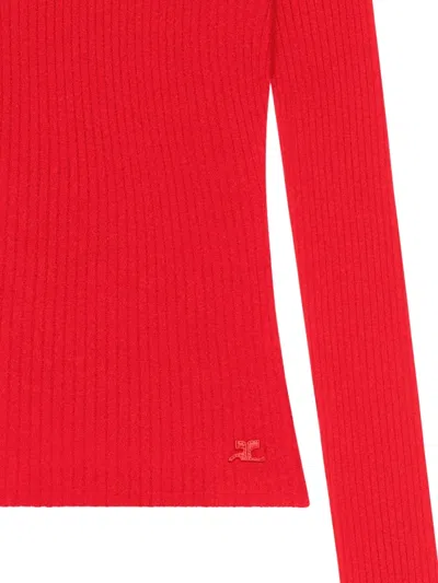 Courrèges Ribbed Off-shoulder Top