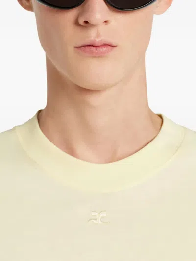 Courrèges Ac-logo T-shirt In Yellow