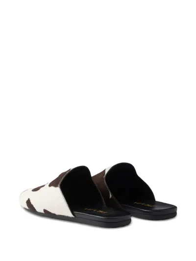 Prada Cow-print Slip-on Mules In Multi