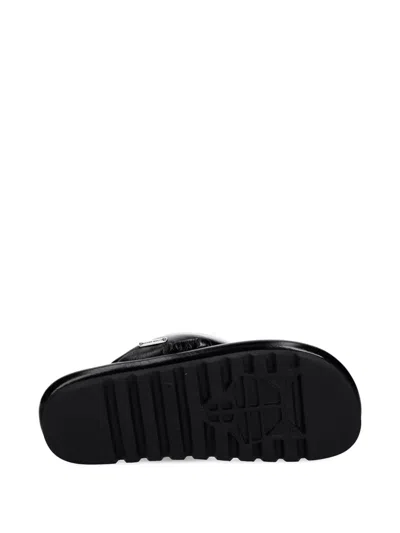 Naked Wolfe Hilary Padded Leather Thong Slides In Black