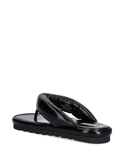 Naked Wolfe Hilary Padded Leather Thong Slides In Black