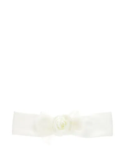 Monnalisa Flower-embellished Hair Band In White
