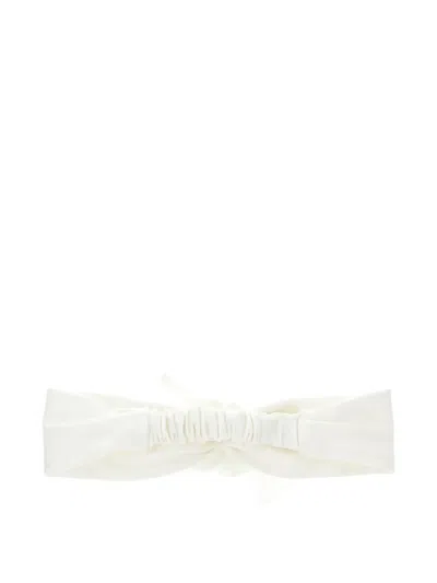 Monnalisa Flower-embellished Hair Band In White