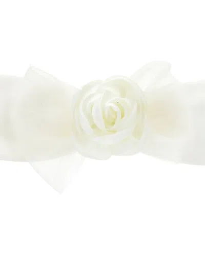 Monnalisa Flower-embellished Hair Band In White