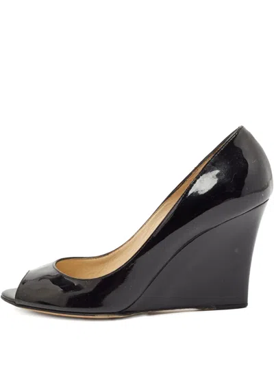 Pre-owned Jimmy Choo 2014 85mm Baxen Patent Leather Wedged Pumps