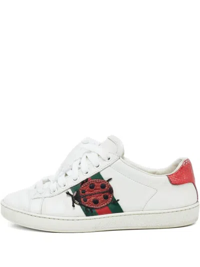 Pre-owned Gucci 2024 Ace Ladybug Web-stripe Sneakers