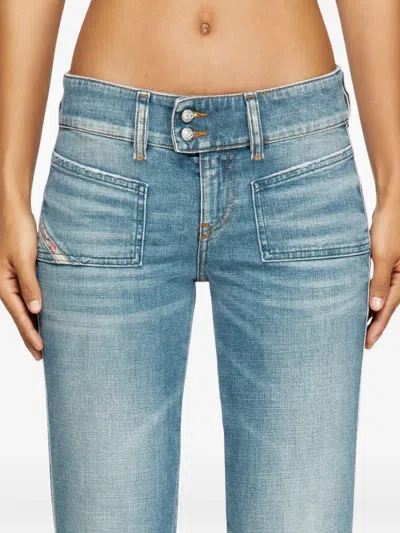 Diesel D-hush 09m58 Bootcut Jeans In Blue