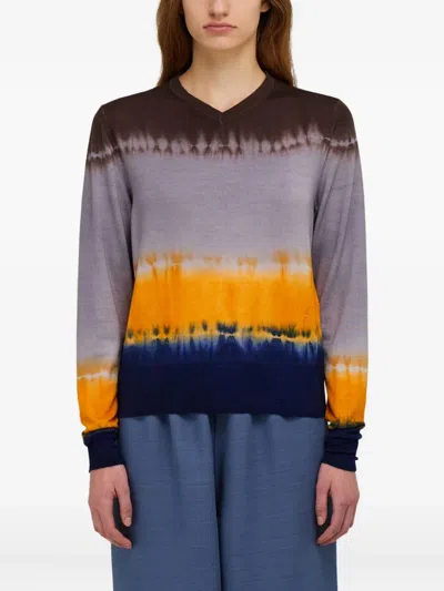 Ferragamo Tie-dye Pullover Sweater In Multi