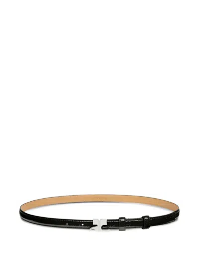 Courrèges Viper Effect Leather Belt In Black