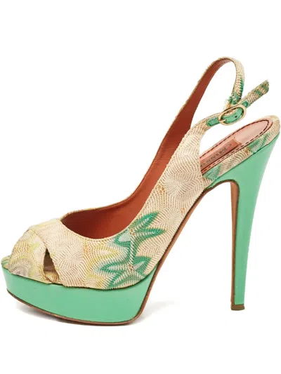 Pre-owned Missoni 2023 135mm Platform Slingback Sandals
