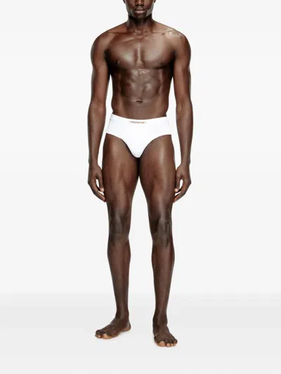 Diesel Andy Cotton Briefs (pack Of Two) In Brown