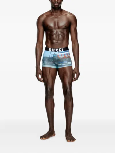 Diesel Damien Truck-print Briefs In Blue