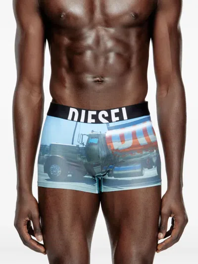 Diesel Damien Truck-print Briefs In Blue
