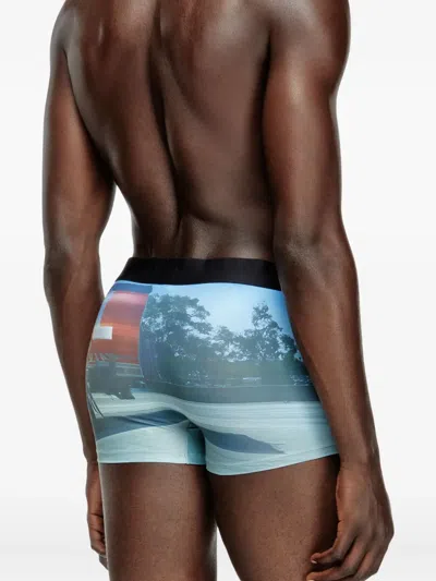 Diesel Damien Truck-print Briefs In Blue