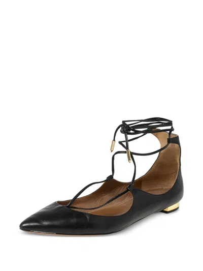 Pre-owned Aquazzura  Laced Flat Pumps