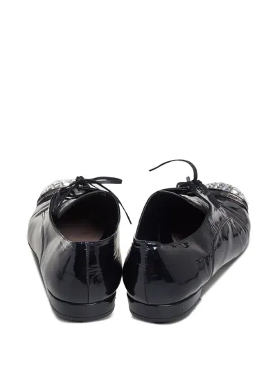 Pre-owned Miu Miu Rhinestone-embellished Patent Oxford Shoes