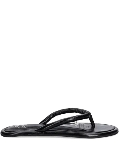 Naked Wolfe Grenada Leather Twisted Thong Sandals In Black