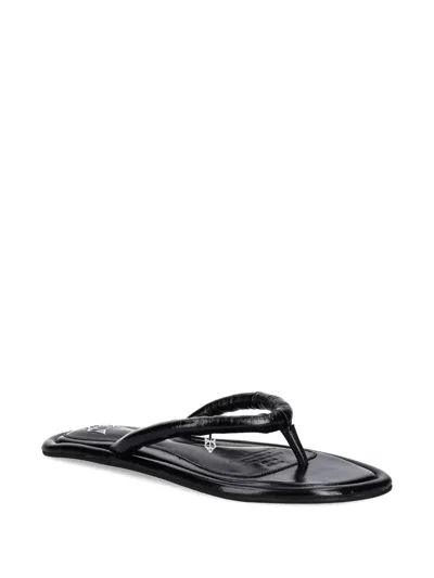 Naked Wolfe Grenada Leather Twisted Thong Sandals In Black