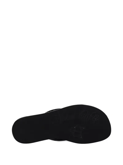 Naked Wolfe Grenada Leather Twisted Thong Sandals In Black