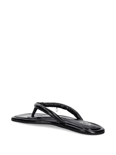 Naked Wolfe Grenada Leather Twisted Thong Sandals In Black