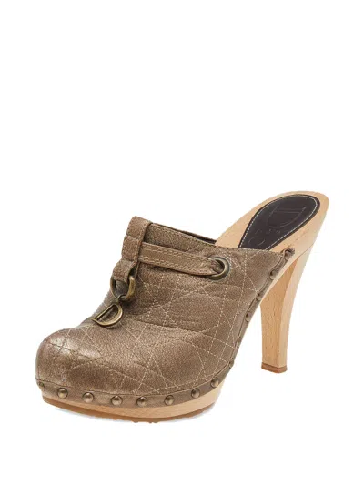 Pre-owned Dior 120mm Cannage Mules