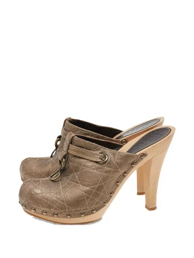 Pre-owned Dior 120mm Cannage Mules