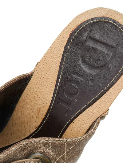 Pre-owned Dior 120mm Cannage Mules