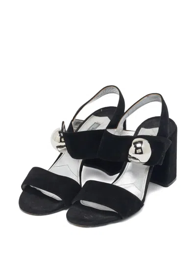 Pre-owned Prada Suede Sphere Heel Sandals