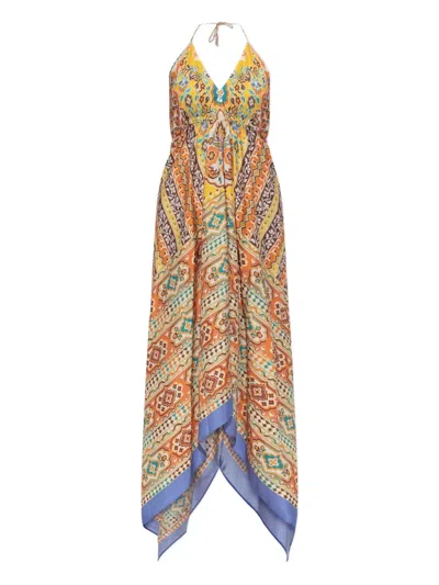 Etro Halter-neck Patterned Dress In Multi