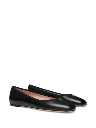Bally Leather Ballet Flats In Black