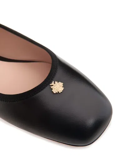 Bally Leather Ballet Flats In Black