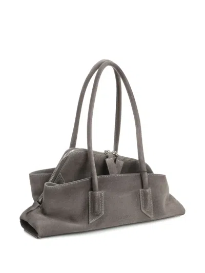 Attico Small Leather Shoulder Bag With Suede Finish