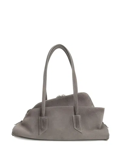 Attico Small Leather Shoulder Bag With Suede Finish