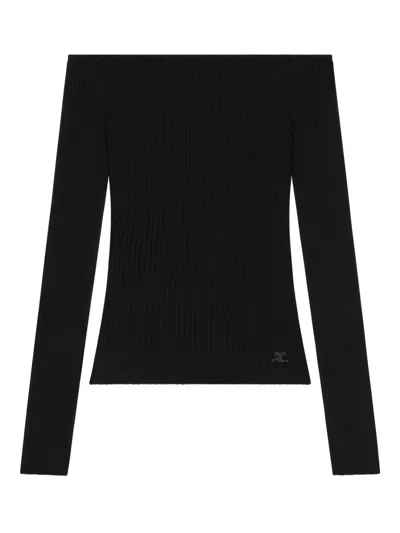 Courrèges Off-shoulder Ribbed Top