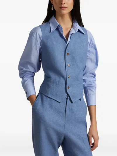 Polo Ralph Lauren Button-up Waistcoat In Blue